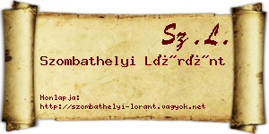 Szombathelyi Lóránt névjegykártya