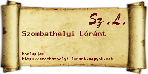 Szombathelyi Lóránt névjegykártya